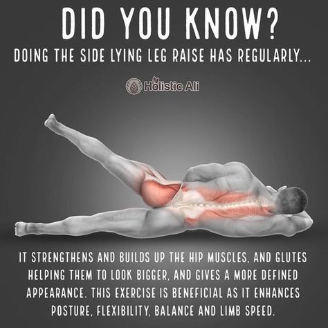 Lying side leg raise to help you improve posture and get bigger and rounder glutes. #glutes #legday #exercisefitness #fitness #exercise Hip Stretch, Leg Raise, Motivasi Diet, Reformer Pilates, Exercises For Women, Healthy Man, Hip Muscles, Yoga Exercises, Workout Moves