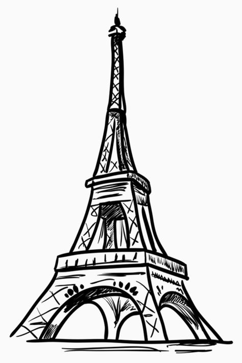 Learn To Draw A Cool & Easy Eiffel Tower Drawing Sketch In Few Steps. Eiffel Tower Drawing Easy, Eiffel Tower Tattoo, Easy Drawing Ideas For Beginners, Tower Drawing, Eiffel Tower Drawing, Paris Drawing, Drawing Ideas For Beginners, Eiffel Tower Art, Easy Drawing Ideas