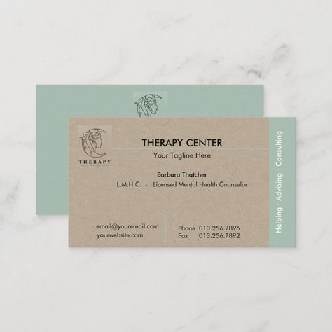 Therapist Card Business, Therapist Business Cards Design, Therapist Business Cards, Counselor Business Cards, Car Business Card, Business Cards Modern, Simple Business Card, Business Car, Mental Health Counselor