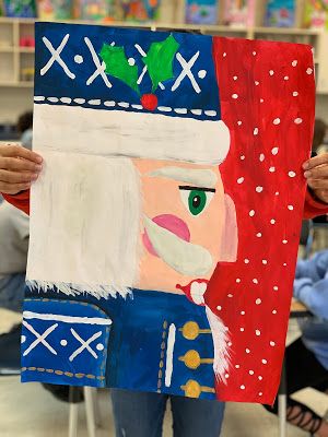 Nutcracker Painting, Nutcracker Art, Holiday Art Projects, Art Fundraiser, Nutcracker Decor, December Crafts, Christmas Art Projects, Origin Story, Elementary Art Projects