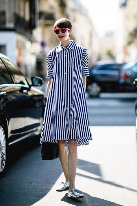 The Best Street Style Looks From the Paris Haute Couture Shows Áo Blu, Vintage Shirt Dress, Street Style 2016, Paris Haute Couture, Looks Street Style, Couture Week, Street Style Paris, Street Style Inspiration, Inspired Outfits