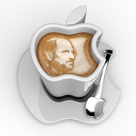 Steve Jobs on caffeine. Steve Jobs Birthday, Steve Jobs Apple, Apple Macintosh, Logo Shapes, Apple Computer, Office Coffee, Apple Inc, Apple Logo, Apple Wallpaper