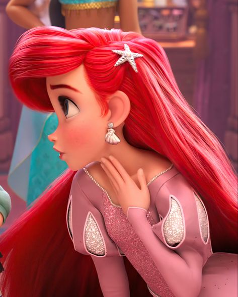 Ariel in Ralph Breaks the Internet Ariel Pink Dress, Ariel Wallpaper, Official Disney Princesses, Ariel Disney, Mermaid Pink, Disney Princess Elsa, Ariel Mermaid, Disney Princesses And Princes, Disney Princess Ariel