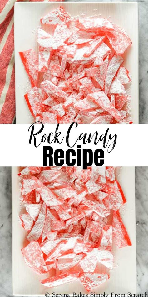 Rock Candy | Serena Bakes Simply From Scratch Sea Glass Candy Recipe, Peanut Butter Haystacks Recipe, Cinnamon Rock Candy Recipe, Christmas Rock Candy, Anise Candy, Homemade Rock Candy, Rock Candy Recipe, Cinnamon Hard Candy, Make Rock Candy