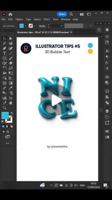 234 likes, 10 comments - riowmartha el April 17, 2024: "Illustrator Tips & Tricks: How to make 3D bubble text effects using Adobe Illustrator What do you think? Leave your comment below 👇 🔵 Save it for later & share it with your friends! 🔵 #texteffects #bubbletext #dopedesign #theddod #3dtext #balloonart #typography #illustratortips #illustratordaily #adobeillustratortutorial #adobeillustrator #desaingrafis #belajaradobeillustrator #belajardesain #graphicdesign #graphicdesigner #designtren Illustrator Tips, Adobe Illustrator Tutorials, 3d Text Effect, 3d Text, Balloon Art, Tips Tricks, Text Effects, Adobe Illustrator, You Think