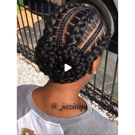 Black Braided Hairstyles Updos, Braided Updo Natural Hair, 4 Feed In Braids, Hair Braid Patterns, Feed In Braids, Black Ponytail Hairstyles, Feed In Braids Hairstyles, Braided Prom Hair, Braided Bun Hairstyles