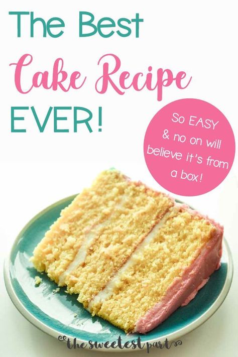 Moist Box Cake Recipe, Super Moist Cake, Pudding Cake Mix, Homemade Yellow Cake, Doctored Cake Mix Recipes, Yellow Cake Mix Recipes, Best Cake Mix, Cake Mix Doctor, Easy Cake Recipe