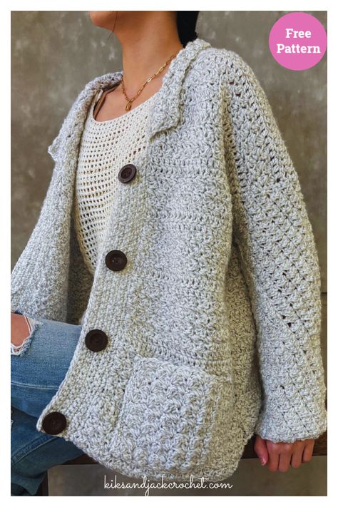 Net Crochet, Cardigan Free Pattern, Long Crochet Cardigan, Bamboo Crochet, Crochet Cardigan Free, Crochet Sweater Free, Crochet Jacket Pattern, Crochet Pullover, Textured Crochet