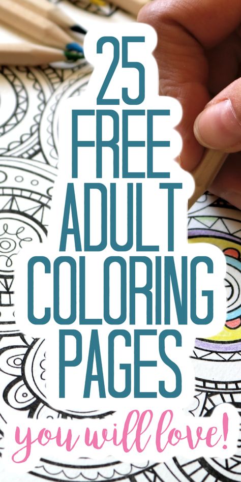 Get these 25 free adult coloring pages and relax a bit! These free printables are perfect for adults and even older kids! #coloringpages #freeprintable #coloring Coloring Printables For Adults, Free Coloring Book Pages Printables, Free Adult Coloring Printables Simple, Coloring Pages For Adults Free Printable, Free Coloring Pages Printables Adults, Adult Coloring Book Pages Free Printable, Free Coloring Pages Printables For Kids, Free Printable Coloring Pages For Adults, Color Therapy Coloring Pages