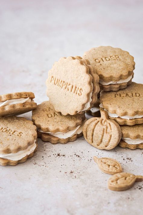 With pumpkin puree and plenty of warm, cozy spices in the cookie dough, these pumpkin spice shortbread cookies smell and taste like pumpkin pie. I filled them with vanilla bean pecan buttercream for the most delicious pumpkin shortbread cookie sandwiches. Pumpkin Spice Shortbread Cookies, Pumpkin Shortbread Cookies, Spice Shortbread Cookies, High Altitude Baking, Pumpkin Spice Cookies, Buttery Shortbread Cookies, Shortbread Cookie Recipe, Fall Cookies, Classic Cookies