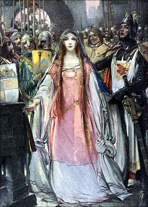 Frank Cheyne Papé Pink Art Nouveau, Ophelia Costume, Medieval Moodboard, Pink Medieval Dress, Primordial Soup, Sacred Earth, Medieval Princess, Pre Raphaelite Art, Istoria Artei