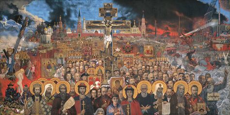 A Conservative Russian Lion With Real Mass Influence – The Painter Ilya Glazunov - Russian Faith Church Aesthetic, Russian Orthodox, Biblical Art, Orthodox Christianity, Classic Paintings, Christian Memes, Great Paintings, Russian Art, Futurism