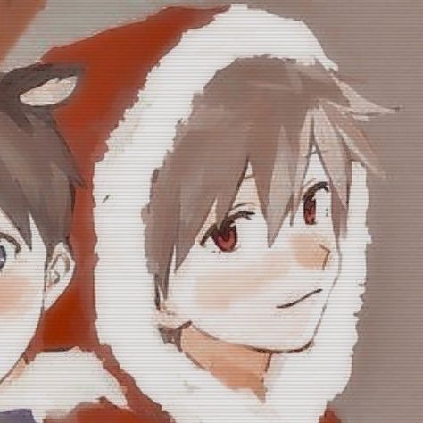 Christmas Matching Pfp Boy And Boy, Matching Pfp Christmas Boy X Boy, Gay Christmas Matching Pfps, Evangelion Christmas Pfp, Matching Christmas Pfps, Christmas Pfp Matching, Anime Sweet Couple, Anime Couple Pfp, Goal Couple