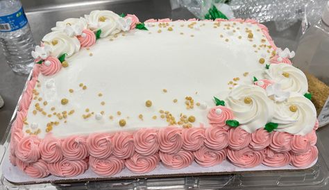 Pink and white roses cake idea White Roses Cake, Baptism Sheet Cake, Baby Shower Sheet Cakes, Pink And White Roses, Roses Cake, Birthday Sheet Cakes, Moms Birthday, White Cakes, Sheet Cakes