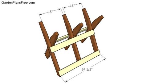 Sawbuck Plans | Free Garden Plans - How to build garden projects Sawhorse Plans, Saw Horse, Firewood Shed, Wooden Playhouse, Free Woodworking Plans, Wood Shed, Diy Shed, Woodworking Project, Woodworking Plans Free