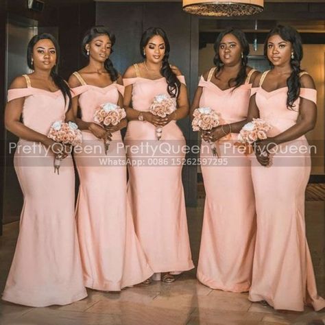 Peach Mermaid Bridesmaid Dresses Long Spaghetti Off Shoulder African Women Formal Party Dress Maid Of Honor Bridesmaid Dresses Long, Mermaid Bridesmaid, Mermaid Bridesmaid Dresses, Formal Party Dress, Women Formals, Ball Gown Dresses, Long Bridesmaid Dresses, Formal Party, African Women