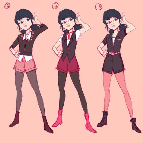 Rival Heart Events Marinette Clothes, Marinette Outfit, Marinette Anime, Miraculous Marichat, Mlb Fanart, Ladybug Outfits, Creepypasta Cute, Miraculous Ladybug Oc, Anime Fashion