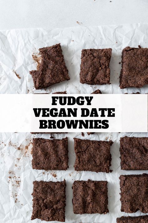 These Vegan Brownies are fudgy, and oh, so chocolatey! They are naturally sweetened with dates and are also gluten-free, dairy-free, and egg-free. These Fudgy Vegan Date Brownies are a healthier brownie option, without compromising flavor! Date Brownies, Chickpea Brownies, Cocoa Brownies, Cosmic Brownies, Apple Pie Bars, Vegan Brownies, Apple And Peanut Butter, Healthy Brownies, Healthy Vegan Desserts