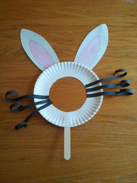 bunny face this is a cute idea for the kids to make Bunny Mask, Easter Preschool, Easy Easter Crafts, Easter Bonnet, Easter Projects, Daycare Crafts, Easter Art, Easter Activities, Easter Crafts For Kids