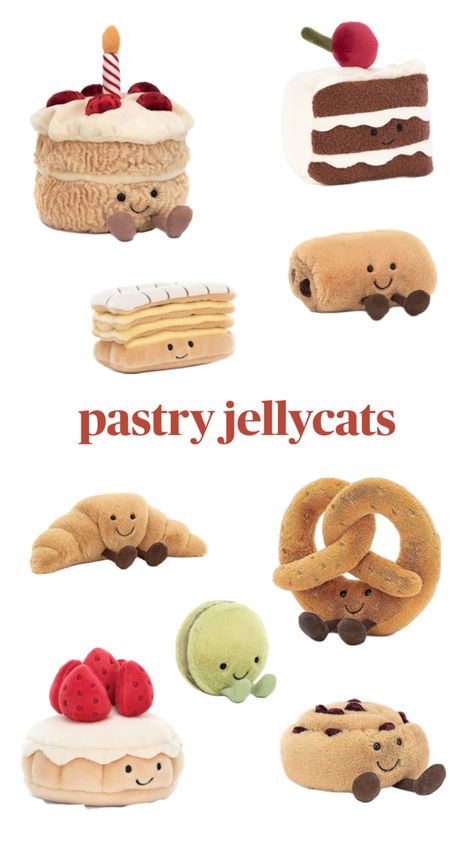 #jellycat #pasrty #dessert #french #stuffies #food #plush #stuffedanimal #collage #toys #decor #aesthetic #cute #amusables #bashful Dessert French, Food Plush, Aesthetic Cute, Decor Aesthetic, Birthday Wishlist, Christmas Wishlist, Food Cravings, Christmas List, App Icon