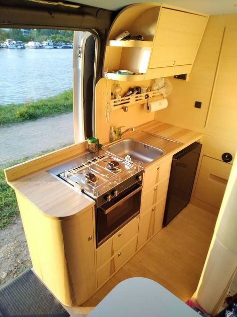 Diy Camper Kitchen, Stove With Oven, Camper Travel, Diy Campervan, Camper Kitchen, Micro Camper, Campervan Life, Real Kitchen, Life Quality