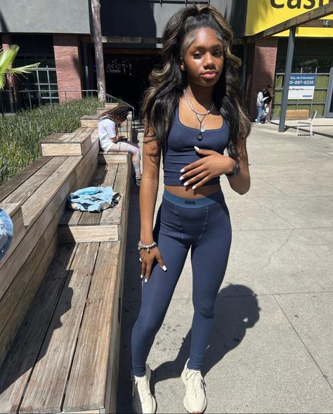 Blue Skims Outfit Black Women, Skims Outfit Black Women, Skims Outfit, Cute Highschool Outfits, Outfit Black Women, Teen Swag Outfits, Fly Outfit, Set Outfits