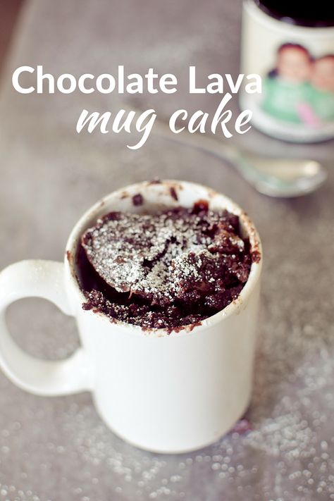 Chocolate Lava Mug Cake Mug Lava Cake, Chocolate Lava Mug Cake, Lava Mug Cake, Cake Microwave, Vanilla Mug Cakes, Lava Cake Recipes, Mug Cake Microwave, Mug Cakes, Molten Lava Cakes