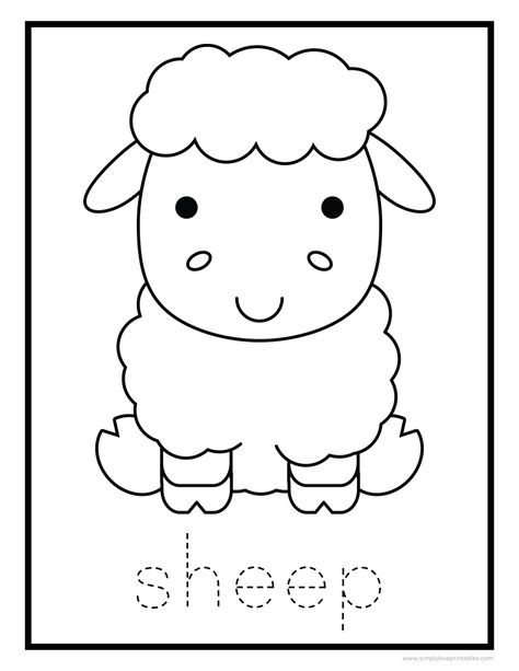 Simply Love Printables Sheep Coloring Page Free Printables-1983-76077_1 Sheep Worksheets Preschool, Sheep Worksheet, Sheep Activity, Sheep Coloring Page, Names Of Animals, Printable Animal Coloring Pages, Love Printables, Cake Halloween, Infant Room