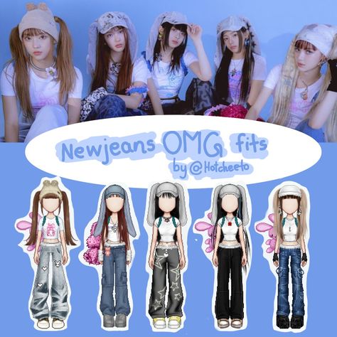 NEWJEANS OMG OUTFITS♡ New Jeans Kpop Omg Outfit, Newjeans Bunny Outfit, Newjeans Roblox Outfits, Nwjns Omg Outfits, Newjeans Concert Outfit, Newjeans Outfits Omg, New Jeans Style Outfit Kpop, Kpop New Jeans Outfit, New Jeans Everskies