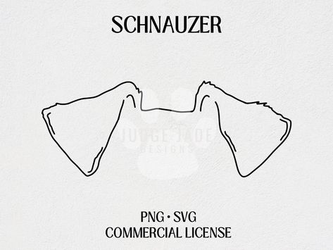 Miniature Schnauzer Outline Tattoo, Dog Ear Outline Tattoo Silhouettes, Schnauzer Line Art, Schnauzer Ears Tattoo, Schnauzer Outline Tattoo, Schnauzer Tattoo Minimalist, Mini Schnauzer Tattoo, Schnauzer Outline, Schnauzer Embroidery