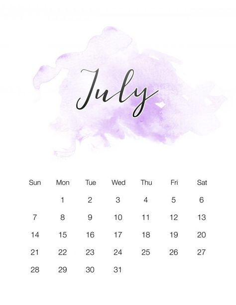 Floral Design Wallpaper, Watercolor Calendar, July Calendar, Calendar 2019, Calendar 2018, Diy Calendar, School Calendar, Printable Calendar Template, Calendar Wallpaper