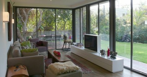 Sunroom With Tv, Sunroom Ideas On A Budget, Sunroom Remodel, Classic Living Room Design, Modern Family Rooms, Drawing Room Interior Design, Sunroom Ideas, Building A Porch, Sunroom Designs