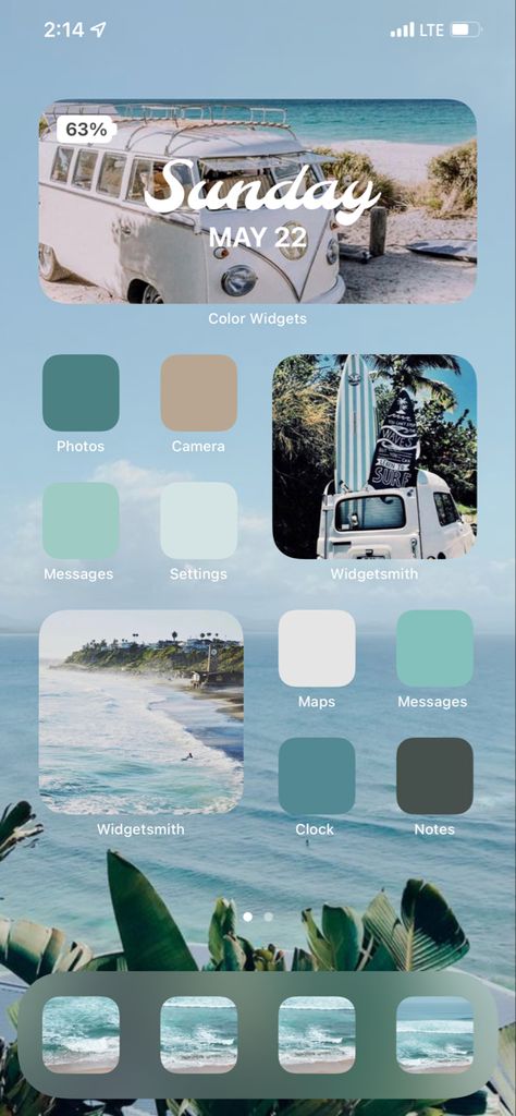 Surfer Homescreen, Home Screen Layout Iphone Summer Theme, Ios Summer Ideas, Summer Homescreen Widgets, Beachy Ipad Homescreen, Beach Phone Theme Ideas, Summer Ios Widgets, Iphone App Layout Summer, Ios 16 Homescreen Ideas Aesthetic