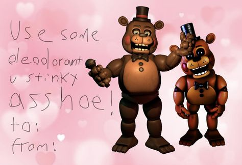 Fnaf Valentines Cards, Fnaf Valentines, Bad Valentines Cards, Shock Therapy, Bad Valentines, Toy Freddy, Valentines Idea, Funny Valentines Cards, Pickup Lines