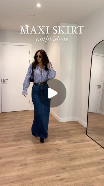 Georgie Dobson on Instagram: "MAXI SKIRT outfits styled for; the weekend 👜 the office as workwear 💻 casual days with trainers ☕️ Anyone else guilty of owning too many? They’ve always been a staple piece in my wardrobe 🙋🏻‍♀️ Links in bio & saved to “reel links” highlight" T Shirt Maxi Skirt Outfit, Fitted Maxi Skirt Outfit, Maxi Skirt Winter Outfit, Fall Maxi Skirt Outfits, Winter Maxi Skirt Outfit, Maxi Skirt Winter, Winter Skirt Outfit, Maxi Skirt Outfits, Hijabi Fashion