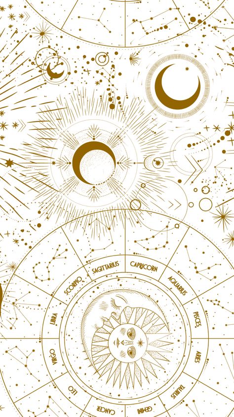 Galaxy Poster Aesthetic, Astrology Backgrounds, Astrology Wallpaper, Sun Moon And Stars, Witchy Wallpaper, Astrology Art, Celestial Art, Moon And Stars, Ipad Wallpaper