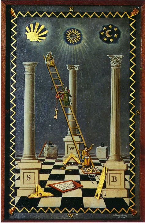 Freemasonry And The Hidden Goddess: Chapter Eight - Mason Tracing Boards Freemasonry Art, Tracing Board, Masonic Art, Masonic Lodge, Masonic Symbols, Jacob's Ladder, Sacred Geometry Art, Esoteric Art, Geometry Art