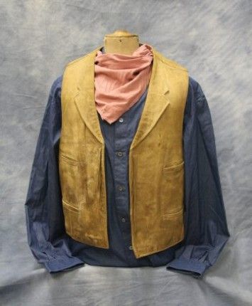 John Wayne's vest, shirt and scarf from True Grit - Rooster Cogburn, Western Frontier, Cowboy Life, Wayne Family, 1960 Fashion, Hollywood Costume, Western Costumes, Cowboy Gear, Indian Artifacts