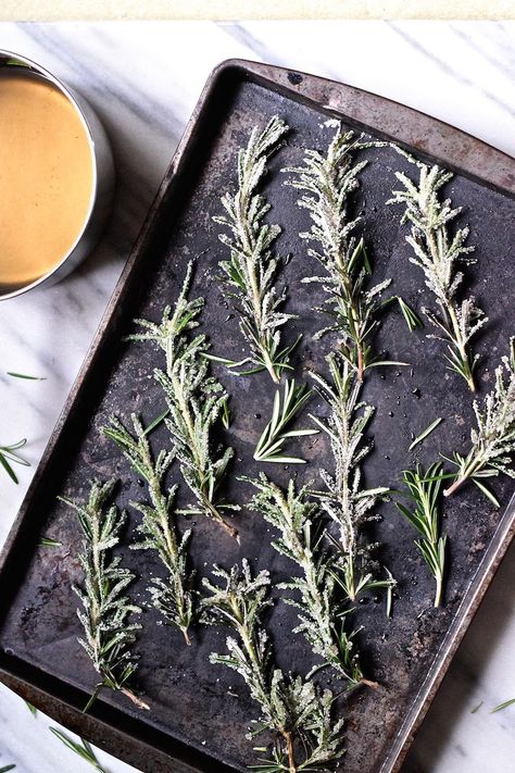 Sugared Rosemary Sugared Rosemary, Sugared Cranberries, Make Simple Syrup, Rosemary Sprigs, Christmas Sweets, Christmas Cooking, Kwanzaa, Holiday Cocktails, Down South