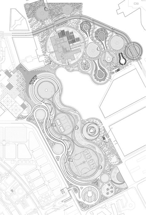 Gallery of Oxygen Park / AECOM - 23 Park Design Plan, Park Site Plan, Urban Masterplan, Park Masterplan, Parking Plan, Site Analysis Architecture, Park Plan, Architecture Site Plan, Walkway Landscaping