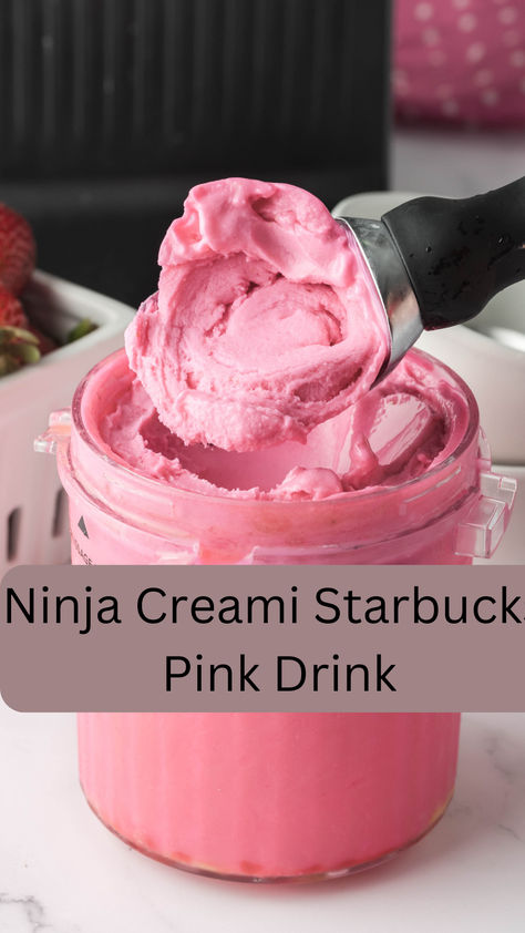 Ready to whip up a Starbucks Frappuccino copycat? Use your favorite coffee—decaf, regular, cold brew, or even a grain coffee substitute like Teeccino—to create a frozen coffee frappe that rivals Starbucks! The best part? You get to choose the sweetener and milk to make it exactly the way you like. It’s your creation! Starbucks Pink Drink With Heavy Cream, Strawberry Ninja Cremi, Blended Pink Drink Starbucks, Starbucks Pink Drink Frappe, Starbucks Pink Drink Recipe, Ninja Cremini Ice Cream Protein, Pink Drink Recipes, Coffee Substitute, Ice Cream Set