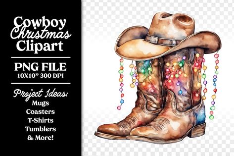 Free download with code: DIGI1S https://digi1s.com/downloads/cowboy-boots-hat-christmas-lights/ Christmas Lights Clipart, Texas Christmas, Kawaii Pig, Kawaii Bunny, Cowboy Christmas, Club Card, Western Christmas, Kawaii Halloween, Chinese Patterns