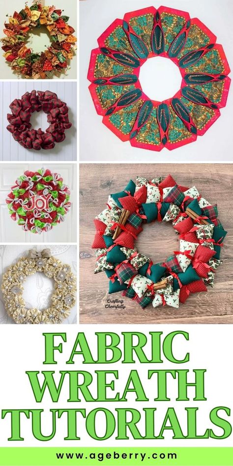 Want to make a unique Christmas wreath? Try sewing one with fabric. This post shows several ways to create fabric wreaths, from simple to more detailed designs. You'll learn about different techniques like fabric twisting, folding, and quilting. Some projects use holiday-themed prints, while others focus on texture and color. These ideas can help you make a special wreath for your home or as a gift. Fleece Wreath Diy, Christmas Fabric Wreaths Diy, Cloth Wreaths How To Make, Christmas Wreath Sewing, Fabric Christmas Wreath Diy, Quilted Wreaths Free Patterns, Fabric Wreath Ideas, Fabric Christmas Wreaths To Make, Fabric Circle Crafts