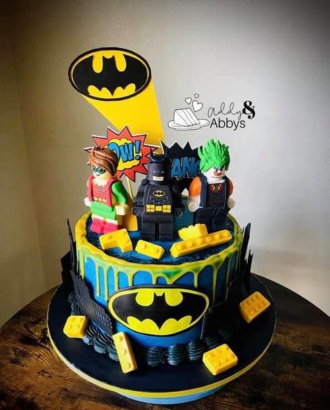 Batman And Joker Cake, Lego Batman Party Decorations, Lego Batman Cookies, Lego Batman Birthday Cake, Batman And Robin Cake, Joker Cake, Lego Batman Cakes, Lego Batman Birthday, Batman Birthday Cakes