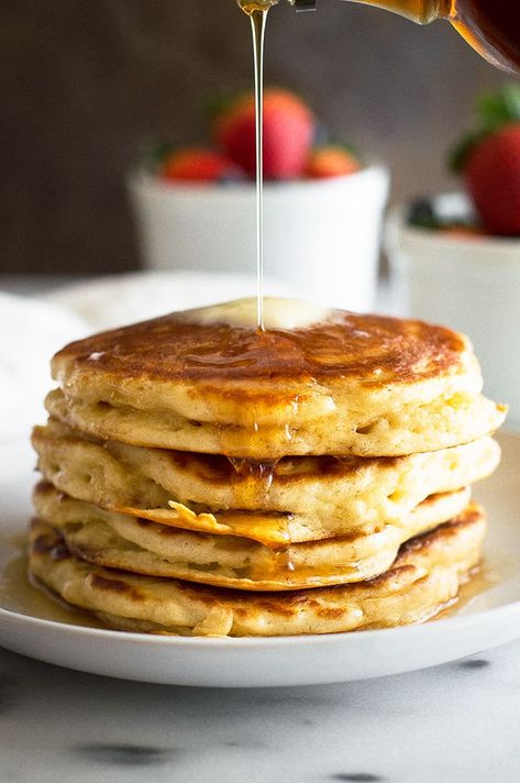 What to Do With Leftover Buttermilk - Freezing instructions and 30+ buttermilk recipes for using up the leftovers. | #buttermilk | Small Batch Buttermilk Pancakes, Buttermilk Pancakes For Two, Baking Mischief, Fluffy Buttermilk Pancakes, Pancakes For Two, Pancakes For One, Recipe For Two, Buttermilk Pancakes Fluffy, Pancake Recipe Buttermilk