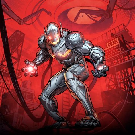 Marvel Ultron Art, Ultron Comic Art, Ultron Icons Comics, Marvel Ultron, Ultron Comic, Superior Iron Man Comic, Book Villains, Ultron Marvel, Superhero Comics Art