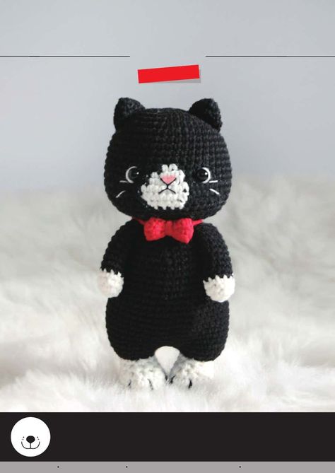 Cat Black | PDF | Crochet | Folk Art Crochet Tuxedo Cat Pattern Free, Tuxedo Cat Crochet Pattern, Tuxedo Cat Crochet, Octopus Crochet Pattern, Baby Blankie, Cat Crochet, Crocheting Patterns, Cat Amigurumi, White Kittens