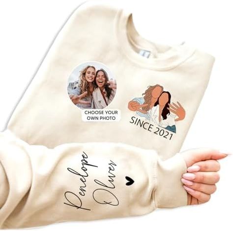 IZI POD Custom Besties Sweatshirt, Custom Gift for Sister Women Best Friend, Best Friends Sweatshirts, Besties Shirt Best Friends Shirts, Friends Female, Friends Shirts, Hoodie Pocket, Bff Jewelry, Friends Sweatshirt, Sister Friends, Gift For Sister, Women Best