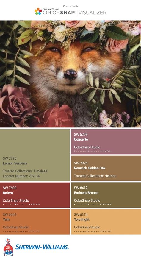 Rookwood Amber Sherwin Williams, Copper Wire Sherwin Williams, Sherwin Williams Fall Color Palette, Sherwin Williams Woodland Lichen, Forest Color Palette Sherwin Williams, Lemon Verbena Sherwin Williams, Sherwin Williams Lemon Verbena, Hobbit Color Palette, Oak Color Palette