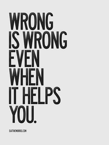 Wrong is wrong. Wrong Is Wrong, Toxic People, Typography Quotes, Quotable Quotes, Note To Self, The Words, Great Quotes, Beautiful Words, Cool Words